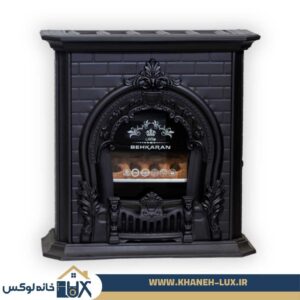 بخاری گازی بهکاران 28000 طرح شومینه مشکی