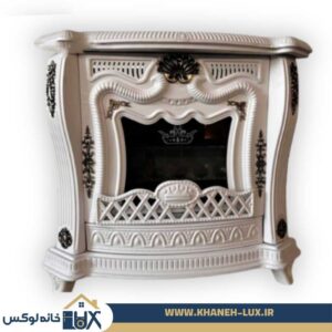 بخاری گازی شومینه ای جنرال 36000 طرح درسا سفید