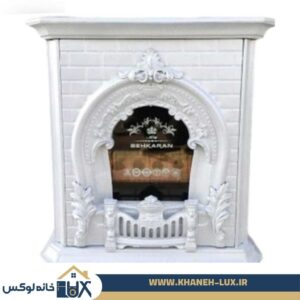 بخاری گازی بهکاران 28000 طرح شومینه سفید